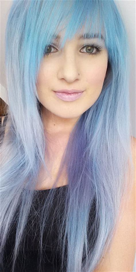 Amazing blue hair colors inspired by denim jeans, rustic, faded blues from light to dark! These Women All Have Very Unusual But Beautiful Colored ...