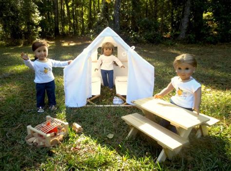 Doll Tent Picnic Table And Firepit Camping Set By Lemonbaydollco With