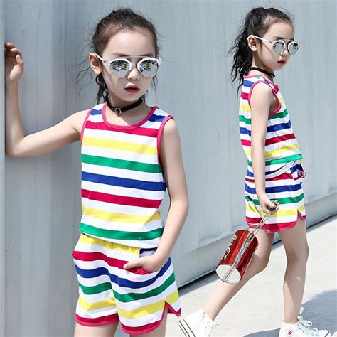 Baby Girls Clothes Toddler 2017 New Summer Casual 2pcs Stripe Clothes