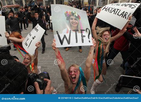 Femen Protest Editorial Image Image Of Ukrainian Teen 23740110