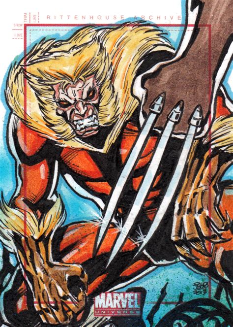 Wolverine Vs Sabretooth Marvel Universe Sketchcard By Jasons21 On