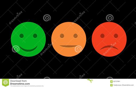 Smiley Icon Set Emoticons Positive Neutral And Negative Vector