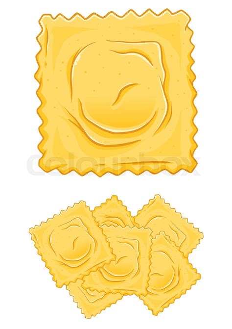Ravioli Pasta Illustration Stock Vector Colourbox