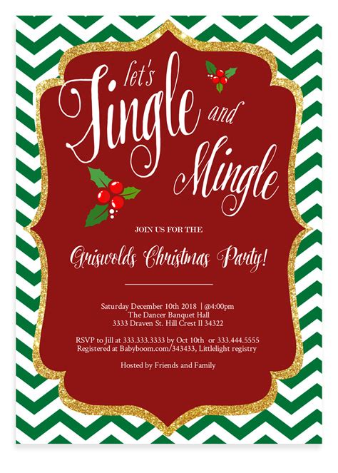 Jingle And Mingle Christmas Party Invitation 5