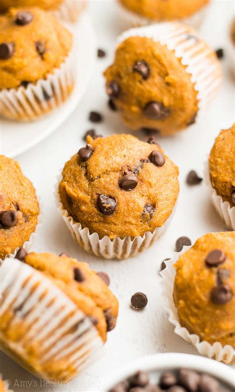 Chocolate Chip Pumpkin Mini Muffins Amys Healthy Baking