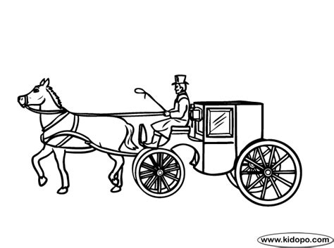 Horse Carriage Coloring Page Horse Carriage Horses Coloring Pages