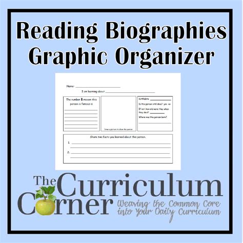 Biography Reading Graphic Organizer The Curriculum Corner 123