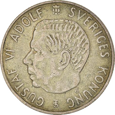 coin sweden gustaf vi krona 1953 silver km 826 european coins