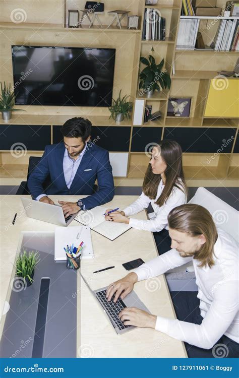 Young Business People Working In The Office Stock Image Image Of