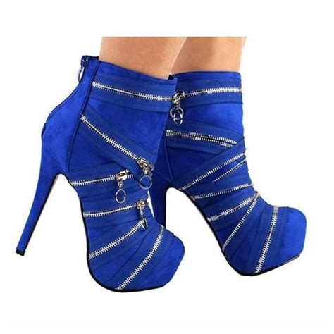 blue suede ankle booties womens shoes and boots edgy couture