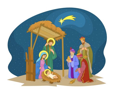 Pesebre Con El Nacimiento De Jesus 1419293 Vector En Vecteezy