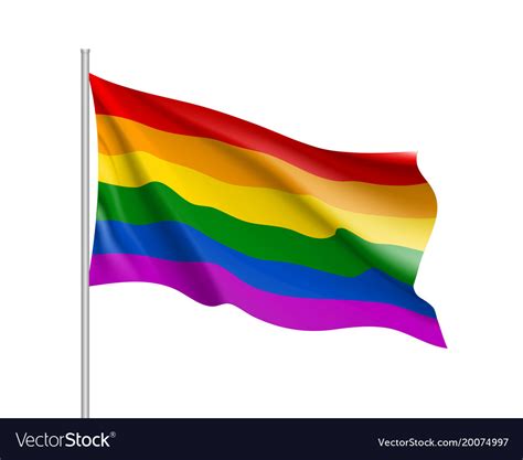 rainbow lgbt waving flag royalty free vector image