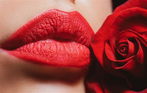 Premium Photo Lips With Lipstick Closeup Beauty Red Lips Makeup