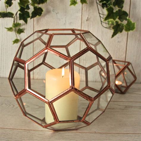 Oversized Glass Geometric Candle Holder By London Garden Trading