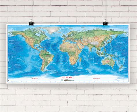 Detailed World Physical Wall Map Large Map Poster World Maps Online