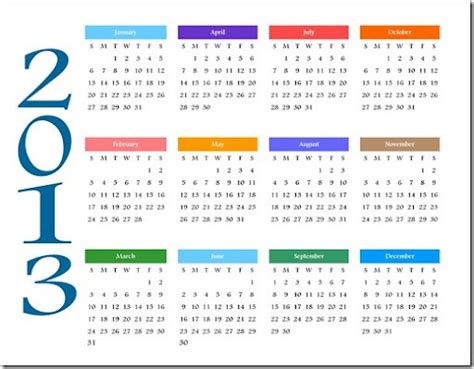 5 Best Images Of Free Printable Year Calendar 2013 Free Printable