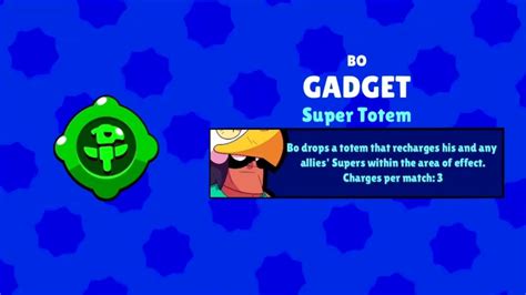 Players can choose from several brawlers that they need unlocked, each with their unique offensive or defensive kit. ⭐️BRAWL STARS⭐️ Bo Gadget Super Tótem - YouTube