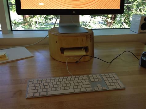 The riser surface area measures 12.6 x 9.1 inches, while its base is longer at 20.2 inches wide x 9.1 inches deep x 3.6 inches high. Hand Made Wood Slab Monitor Riser by Tim Sway Perspectives ...