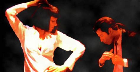 John travolta e uma thurman. Pulp Fiction Dance Movie Scene Uma Thurman And John ...