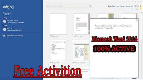 Microsoft Word 2016 Activate Without Product Key Youtube