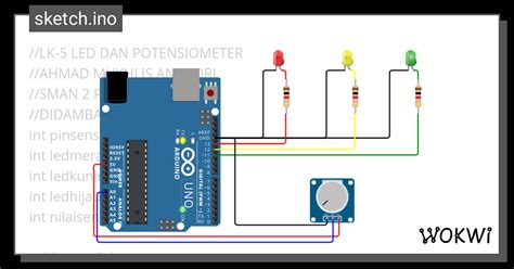 Led Dan Potensiometer Wokwi Esp Stm Arduino Simulator