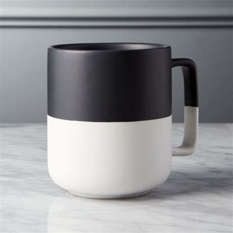 Cup black and white photos. Black Dip Large Mug + Reviews | CB2