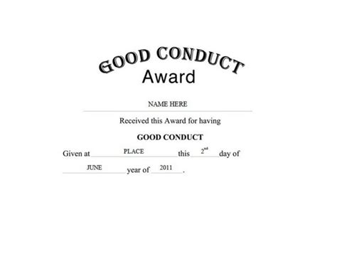 Good Conduct Certificate Template 2 Professional Templates