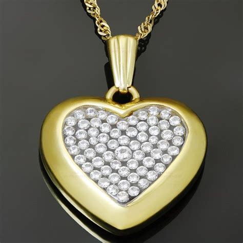 Diamond 18k Yellow Gold Heart Pendant Necklace Mtsj12594