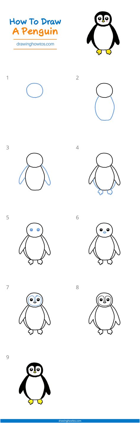 How To Draw A Penguin Step By Step Easy Drawing Guides Drawing Howtos