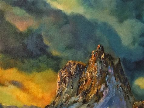 Landscape Painting Mountains Original Art Mountains National Etsy