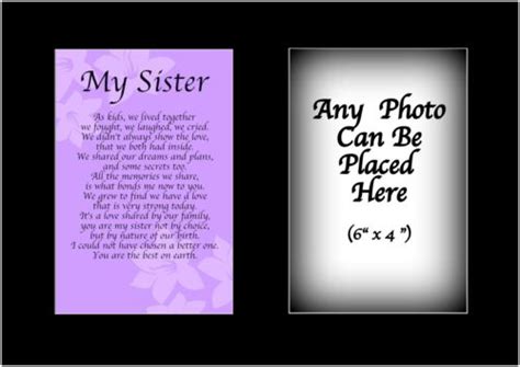 My Sister Poem Personalised With Any Photo Birthday Christmas T Ebay