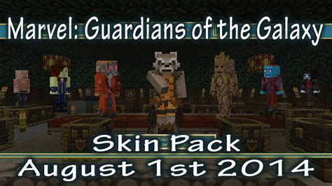 Minecraft New Marvel Guardians Of The Galaxy Skin Pack August 1st