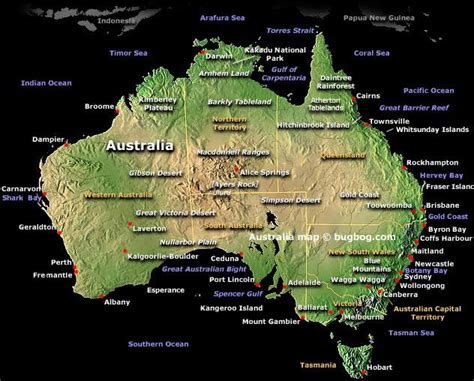 Australia Map And Australia Satellite Images