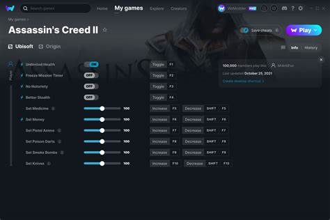 Assassin S Creed Ii Cheats And Trainer For Origin Trainers Wemod