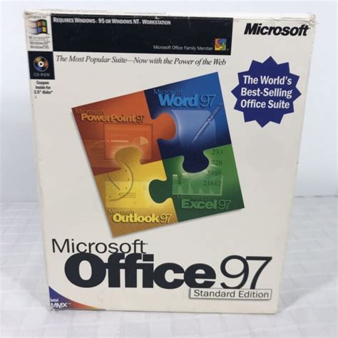 Microsoft Office 97 Software Standard Edition Cd Key Bonus Msn Cd Rom