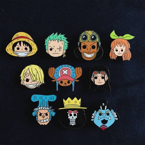 Set Of 10 Pins Anime Manga Hard Enamel Pin Op One Piece Etsy