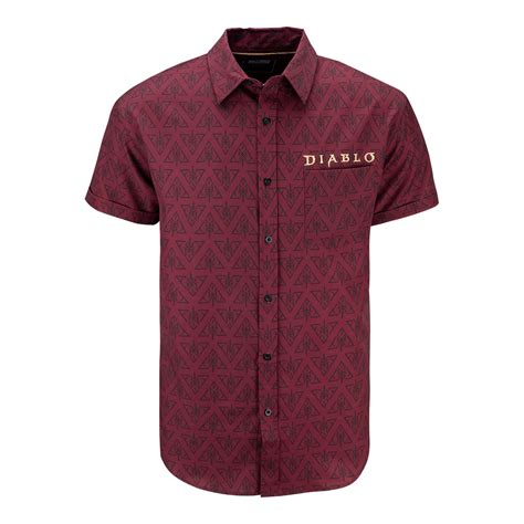 Diablo Button Up Red Shirt Blizzard Gear Store