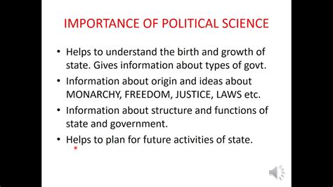 MEANING AND IMPORTANCE OF POLITICAL SCIENCE PART-2 - YouTube