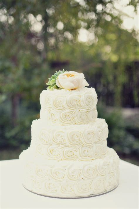 Ivory Rosette Wedding Cake