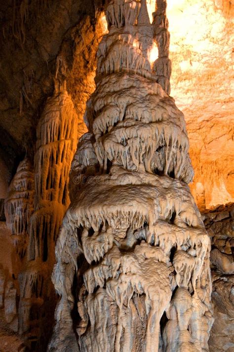 Stalactite Column In Cave Stock Image Image Of Beneath 10463825