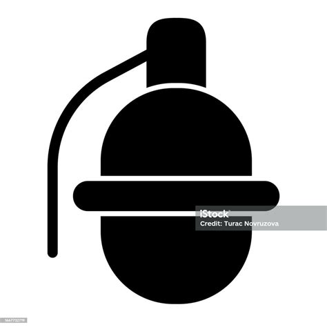 Grenade Solid Icon Hand Bomb Frag Grenades Symbol Glyph Style Pictogram