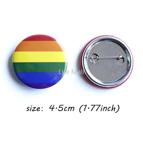 Pridelove Rainbow Heart Brooch Pin Glbtq Badge For Lapel Bag Gay