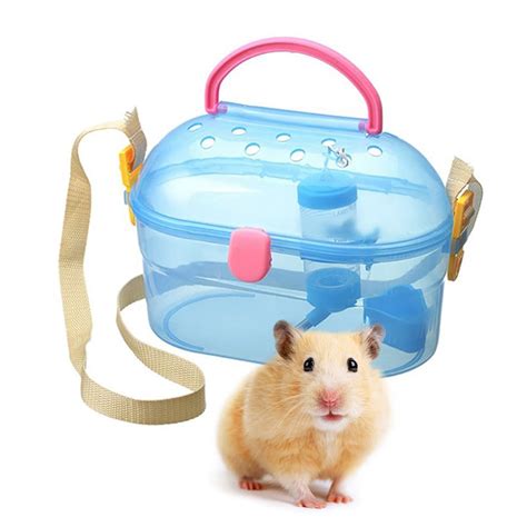 Hamster Carrier Portable Breathable Hamster Travel Cage With Bottle And