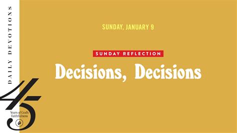 Sunday Reflection Decisions Decisions Daily Devotional Youtube