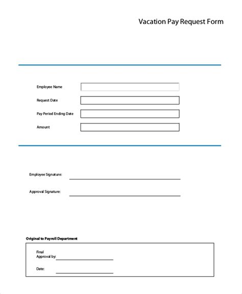 Free 12 Sample Vacation Request Forms In Pdf Ms Word Excel