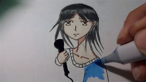 Drawing A Manga Girl Holding A Microphone Youtube
