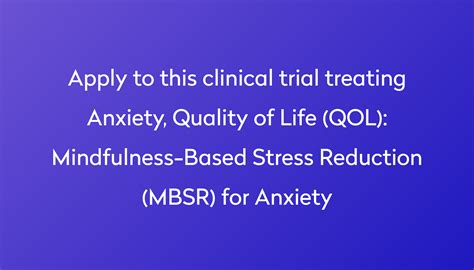 mindfulness based stress reduction mbsr for anxiety clinical trial 2023 power