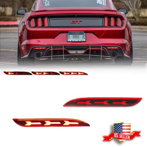 Sequential Led Rear Bumper Reflector Brake Signal Lights For Ford