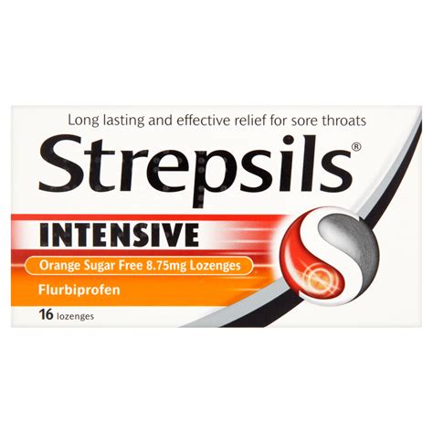 Strepsils website provides useful information on sore throats, the cause of sore throat, advice on avoiding sore throats, as well as our range of sore throat remedy products. Strepsils Intensive Orange Sugar Free Lozenges