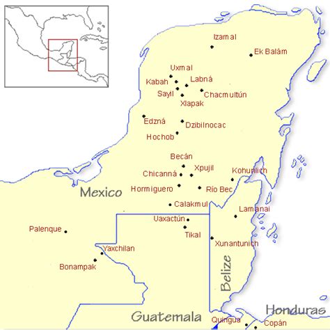 Mayan Ruins Map